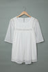 Flutter Sleeves Sheer Textured Babydoll Top